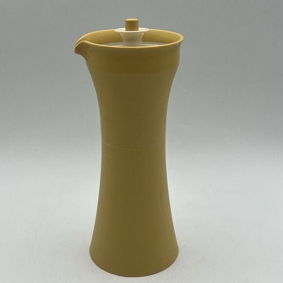 ONE Vintage Tupperware Oil & Vinegar Dressing Cruet Harvest Gold 1246 Lid - Picture 1 of 7